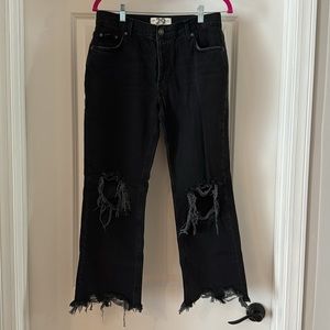 We The Free - Free People Black Distressed Jeans - barely worn size 29